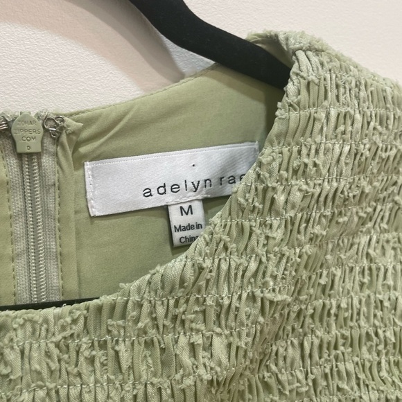 Adelyn Rae Chiffon Smocked Mini Dress puff Sleeve Babydoll Green Medium - Picture 6 of 15